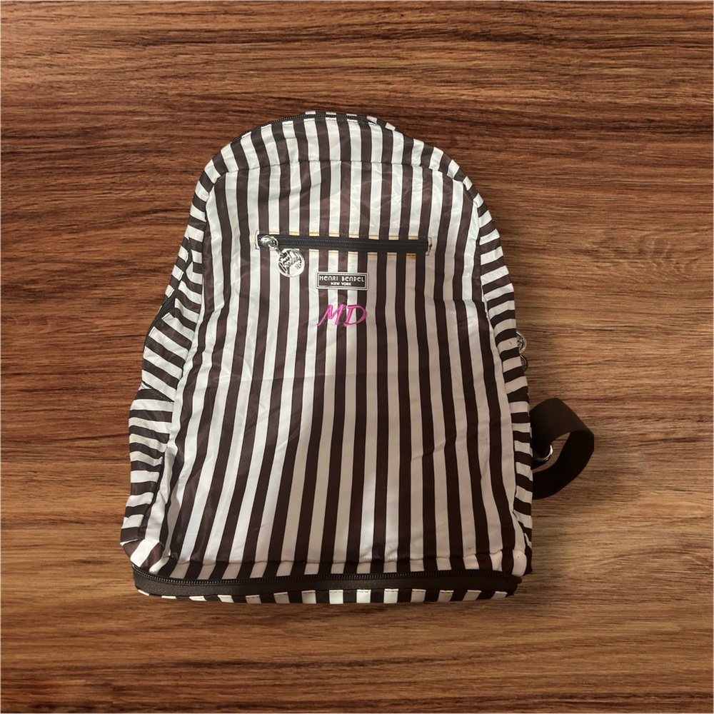 Henri bendel striped centennial packable backpack bag y2k 2000’s vintage